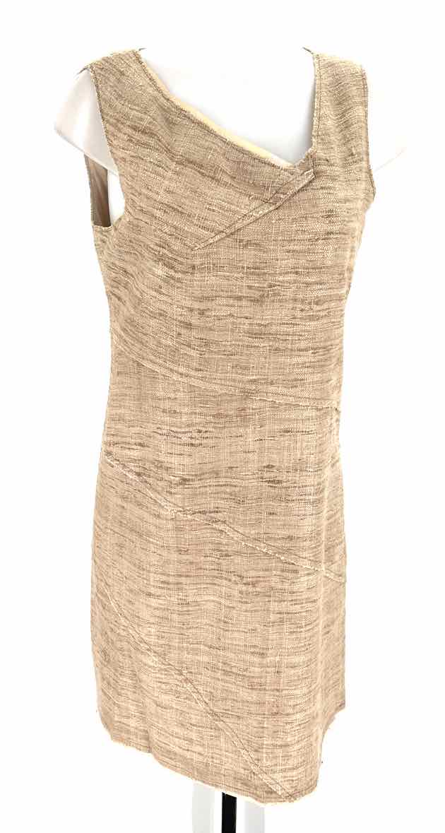 Size 8 TAHARI Tan Linen Dress