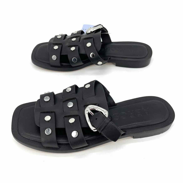 Shoe Size 7.5 AEROSOLES Black Leather Sandals