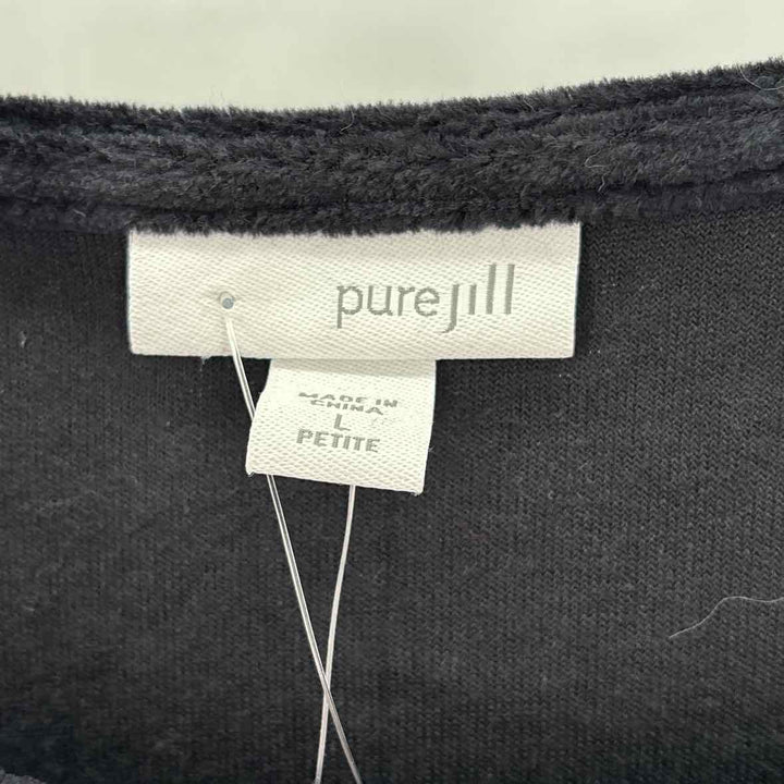 Size L J.JILL Black Velour Dress