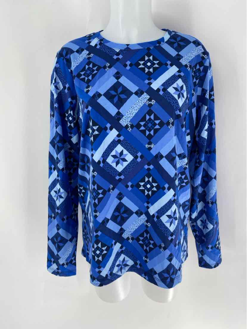 Size L LAND END Blue Shirt