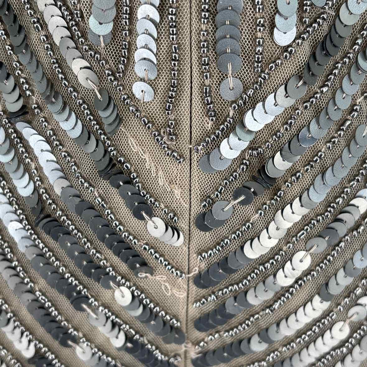 Size 4 Adrianna Papell Taupe Sequined PROM