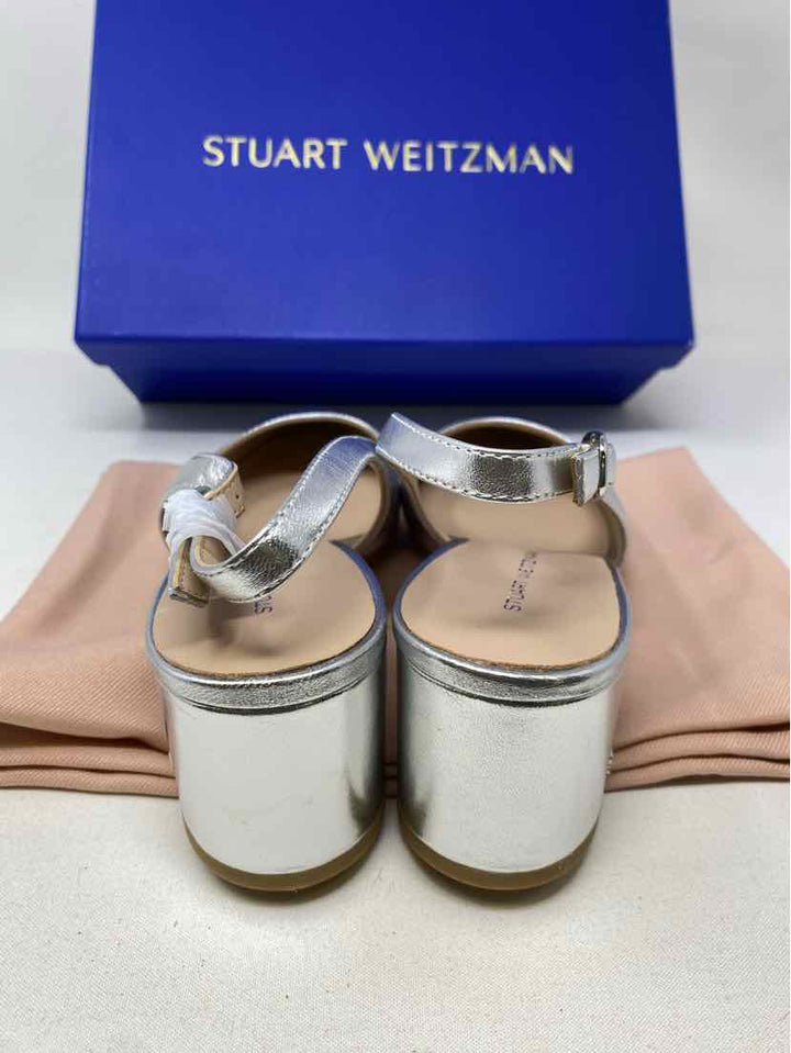 Shoe Size 6.5 Stuart Weitzman Silver Pumps