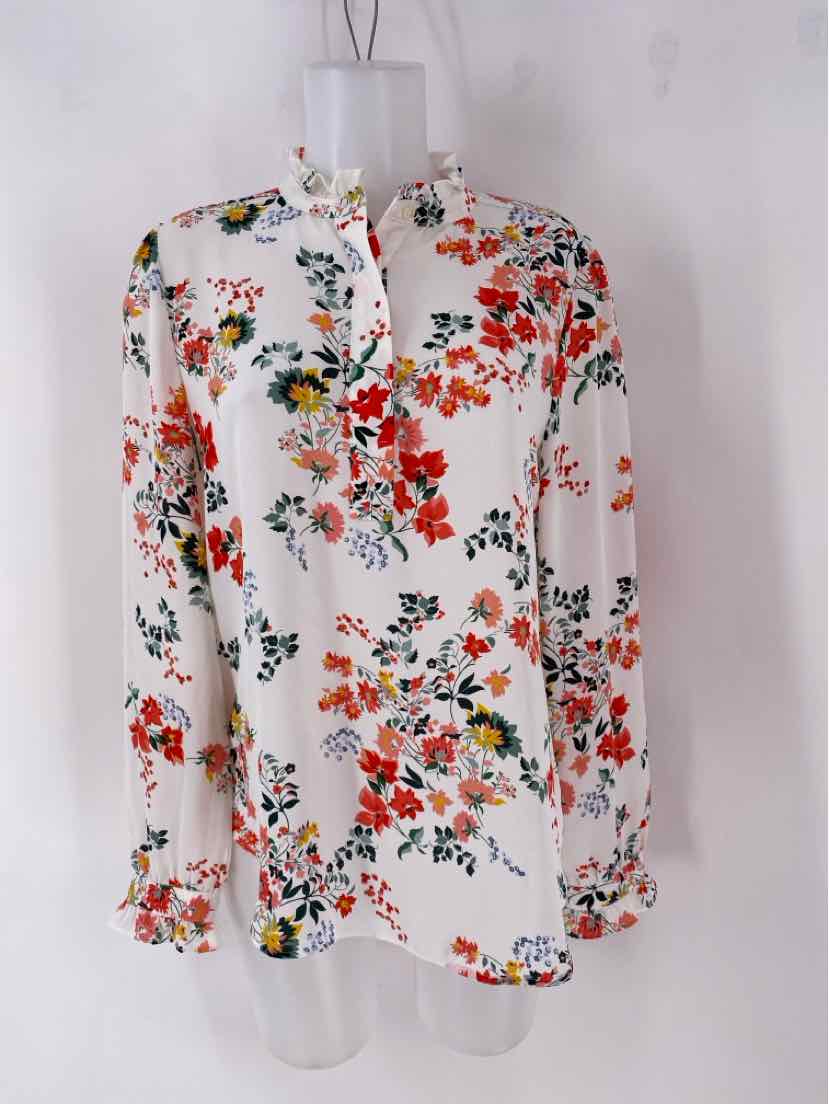Size M LOFT White Print Shirt