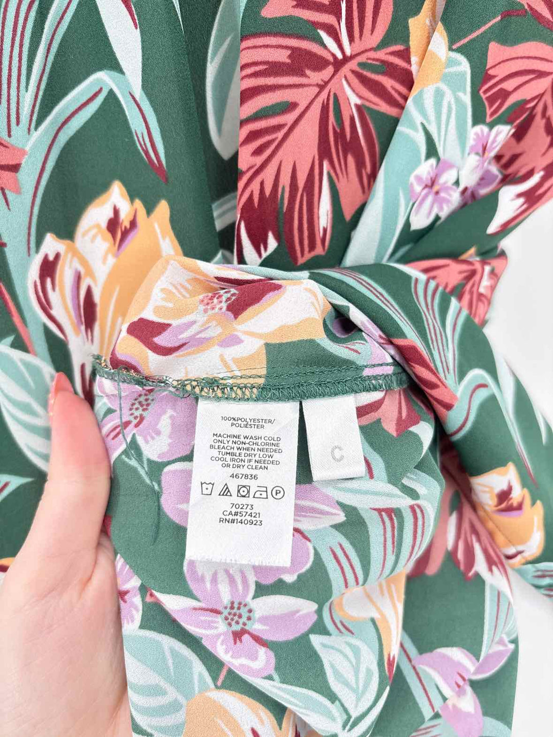 Size L LOFT Green Print Shirt