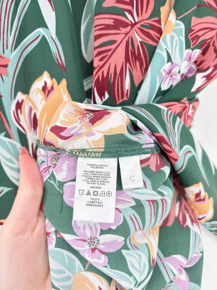 Size L LOFT Green Print Shirt