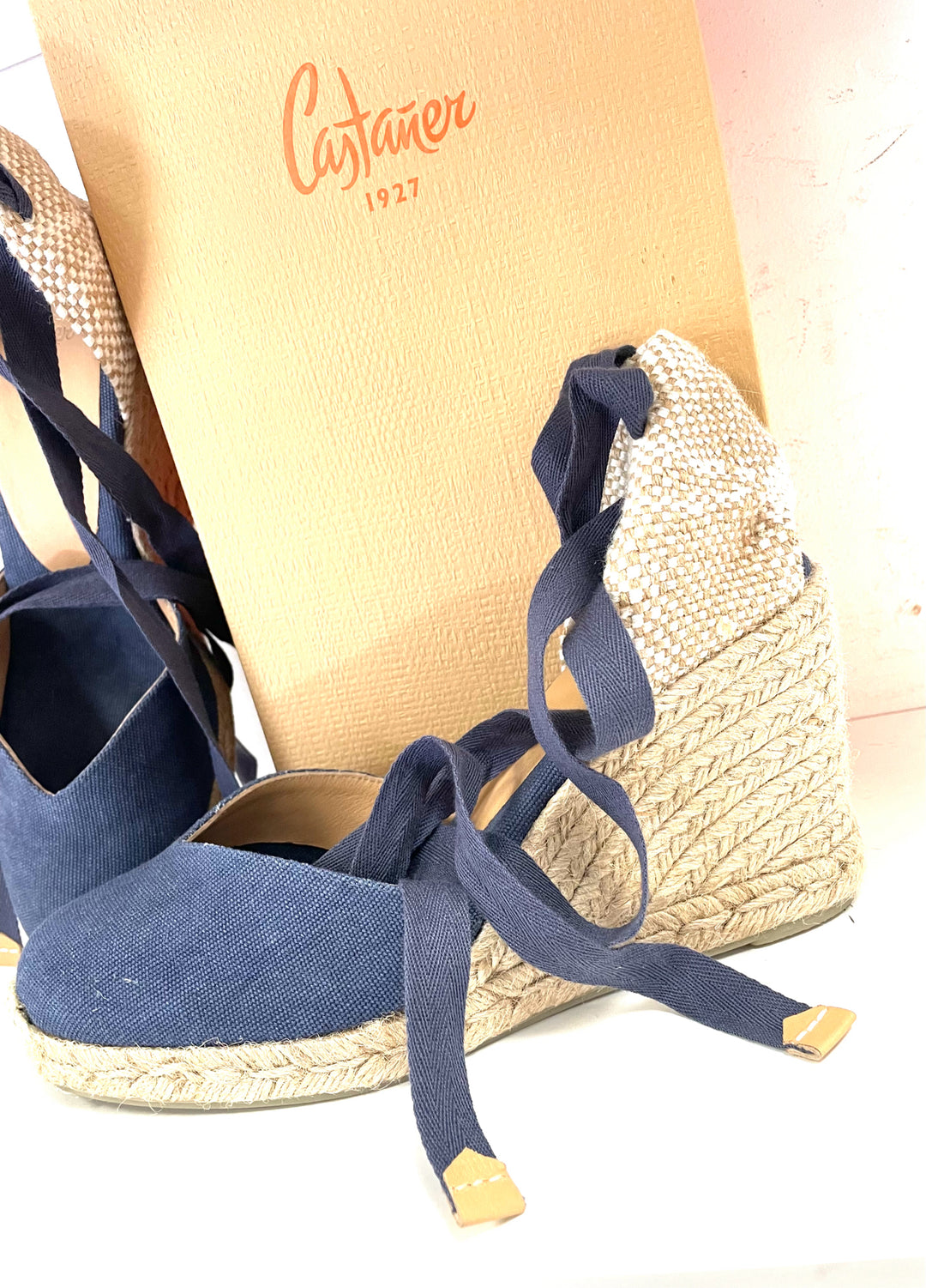 Shoe Size 39 CASTANEZ Blue Linen Sandals