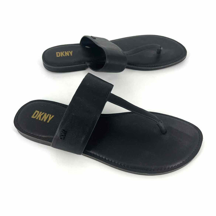 Shoe Size 9 DKNY Black Leather Sandals