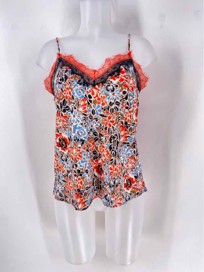 Size 4 VERONICA BEARD Orange Silk Shirt