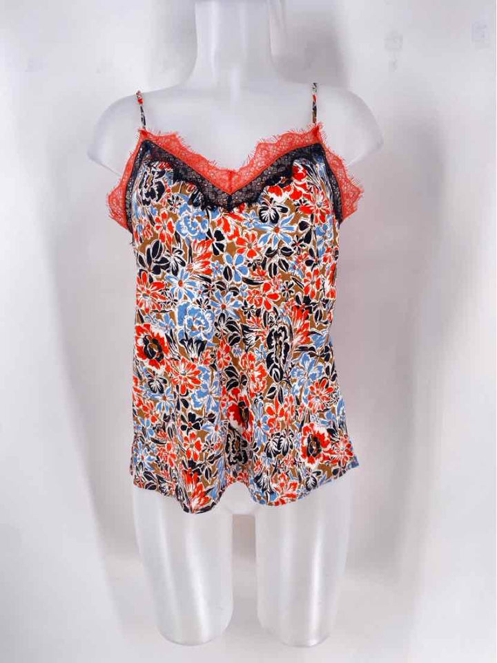 Size 4 VERONICA BEARD Orange Silk Shirt