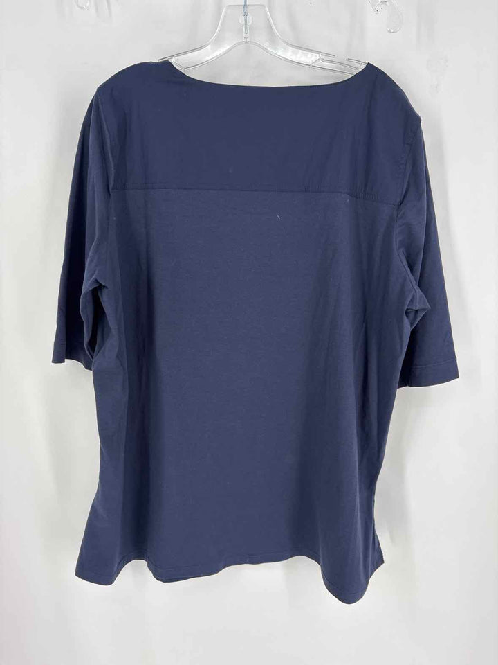 Size 18 MARINA RINALDI Navy Cotton Shirt