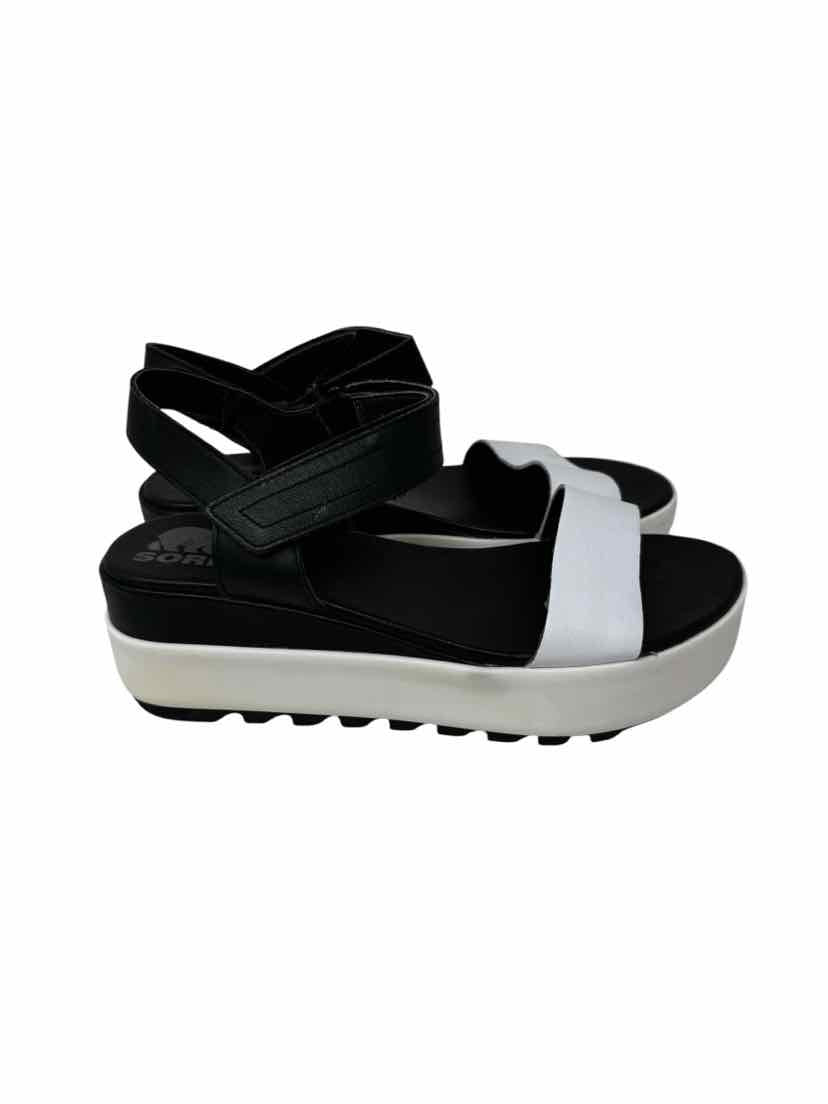 Shoe Size 8 Sorel Black/White Sandals