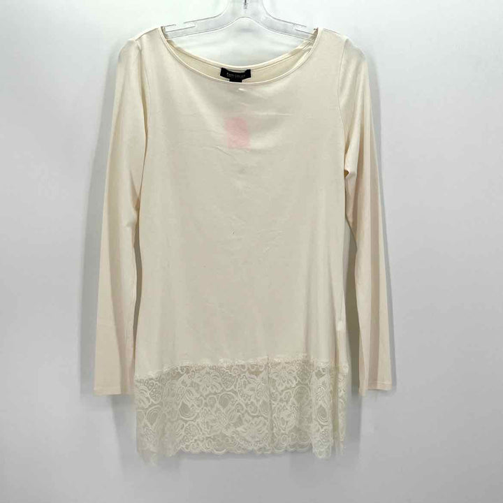 Size L White House Black Market Ivory Lace Shirt