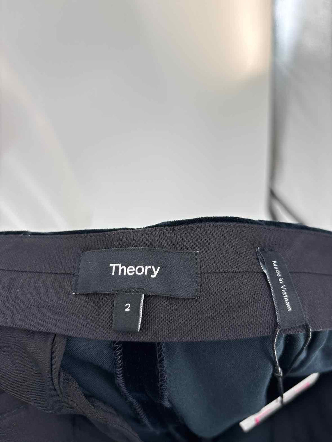 Size 2 THEORY Navy Velour Luxury - Pants