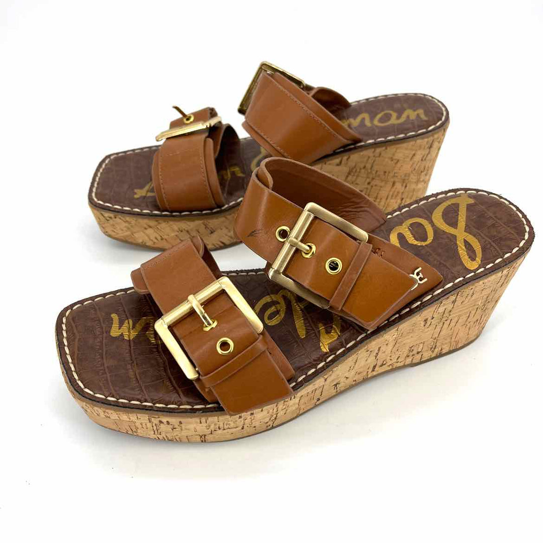 Shoe Size 7 Sam Edeleman Camel Leather Wedge
