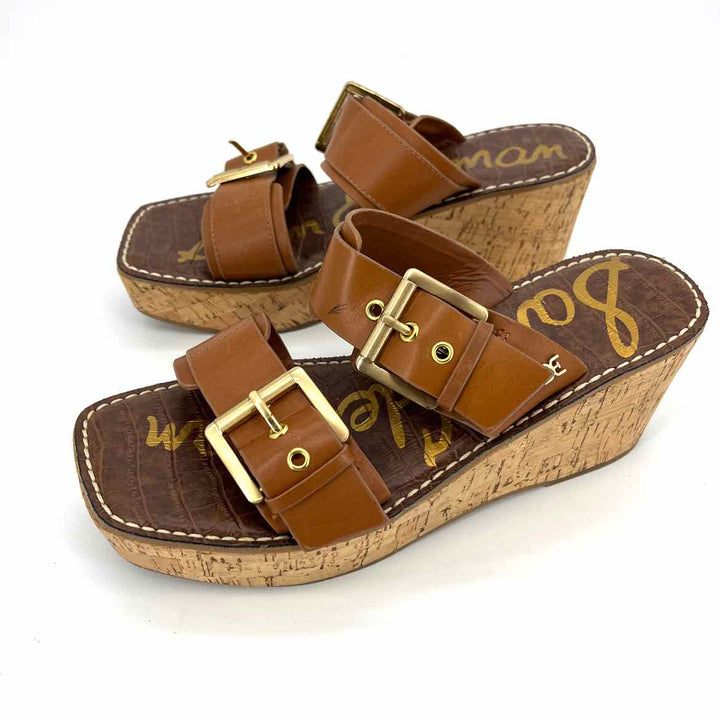 Shoe Size 7 Sam Edeleman Camel Leather Wedge