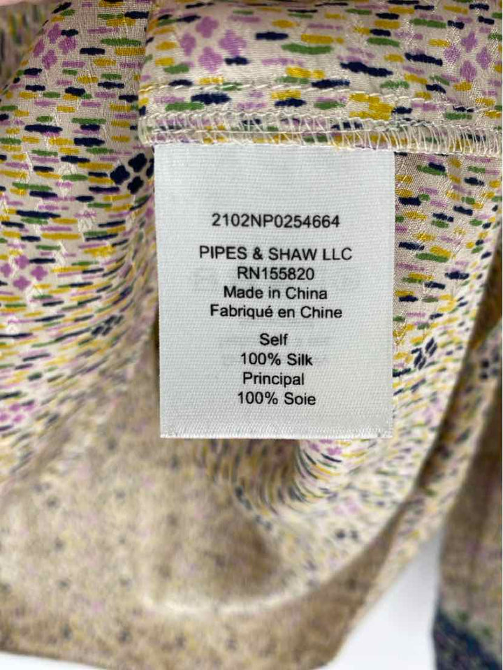Size 4 VERONICA BEARD Beige Print Shirt