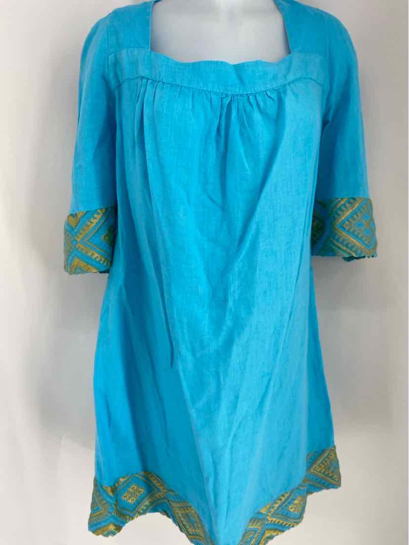 Size 2X Teal Linen Dress