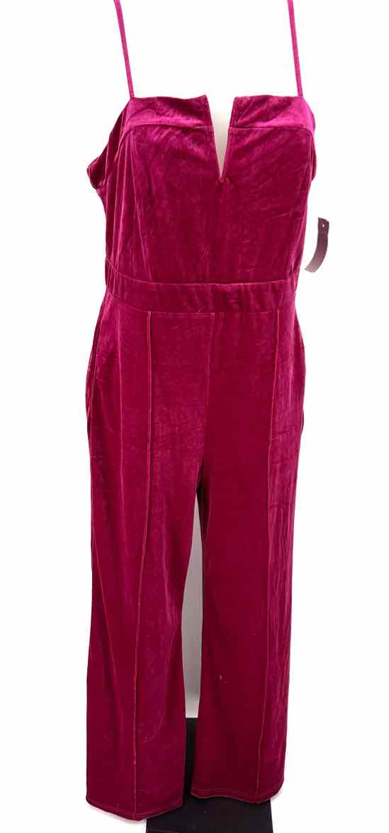 L LOVE Fuschia Velour jumpsuit