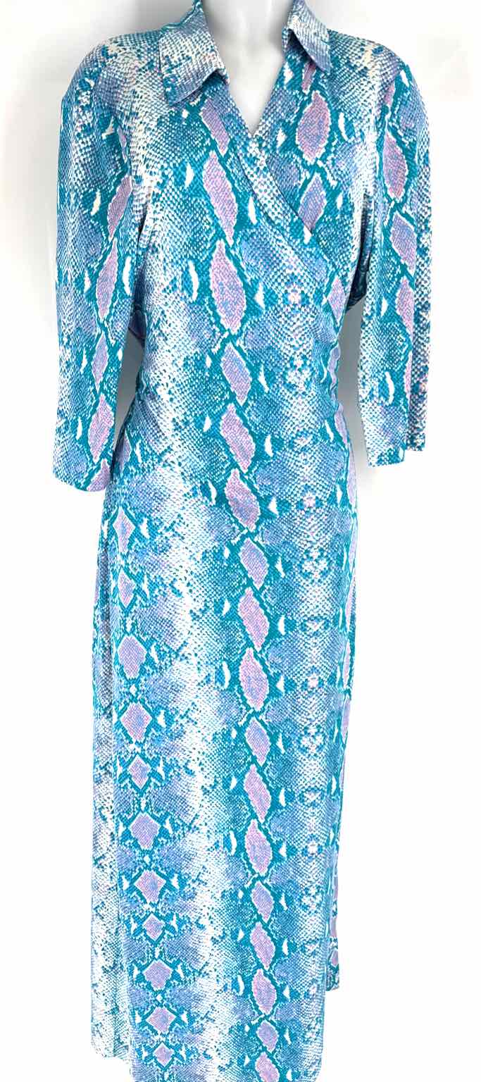 Size XL DIANE VON FURSTENBERG Blue Print Dress