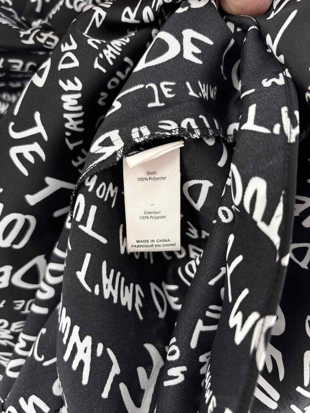 Size L CINQ DE SEPT Black Sateen Shirt