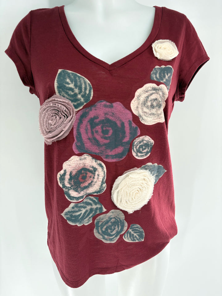 Size M LAUREN CONRAD Burgundy Shirt