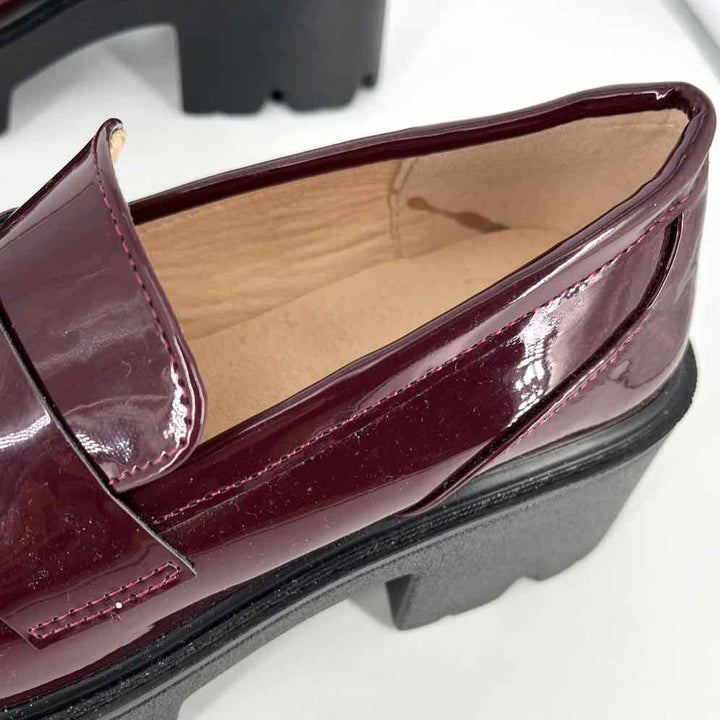 Shoe Size 7.5 Burgundy PATENT Loafers