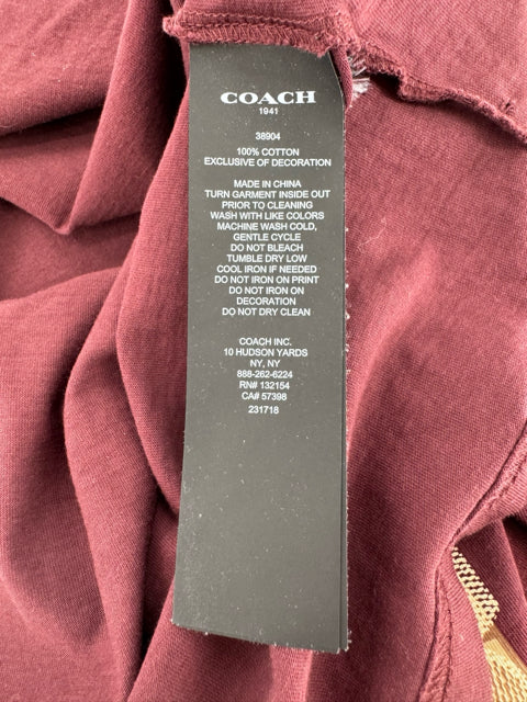 Size L Coach Burgundy Cotton Shirt