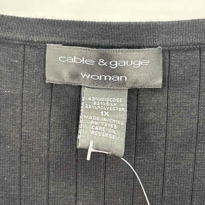 Size 1X Black Cardigan