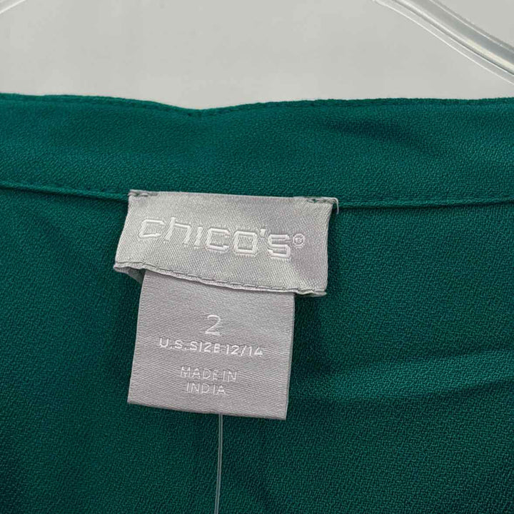 Size 12 Chico's Green Shirt