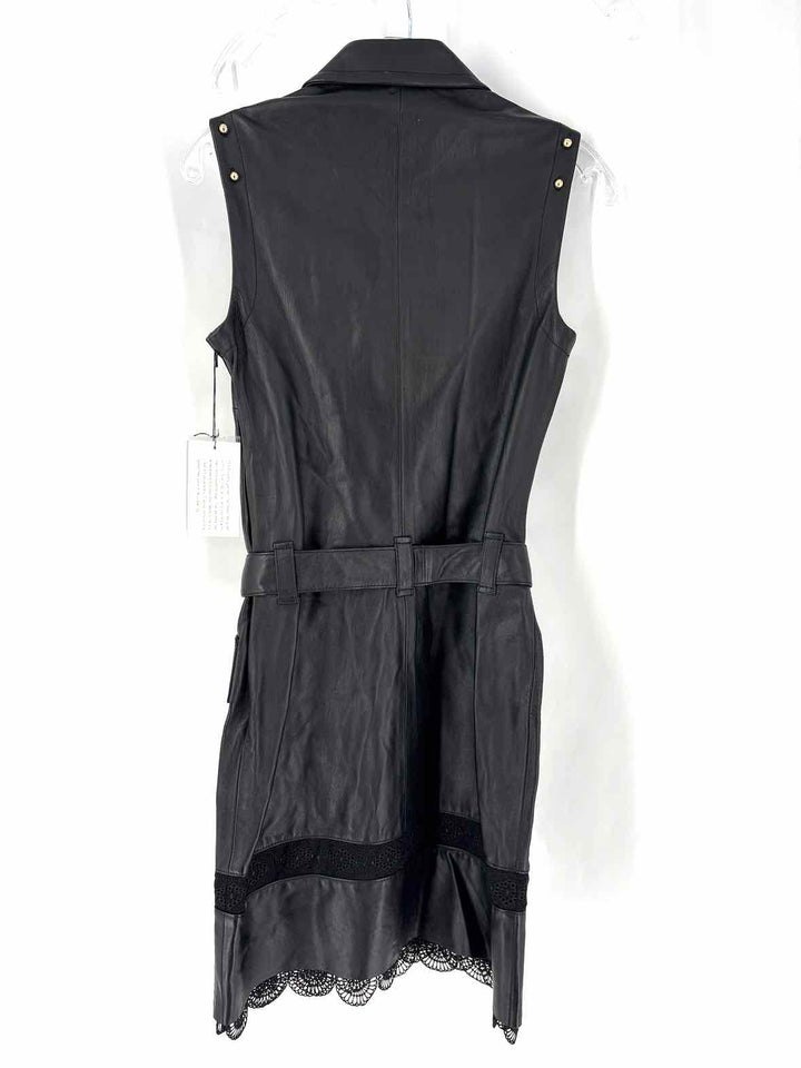 Size 0 ETCETERA Black Leather Dress