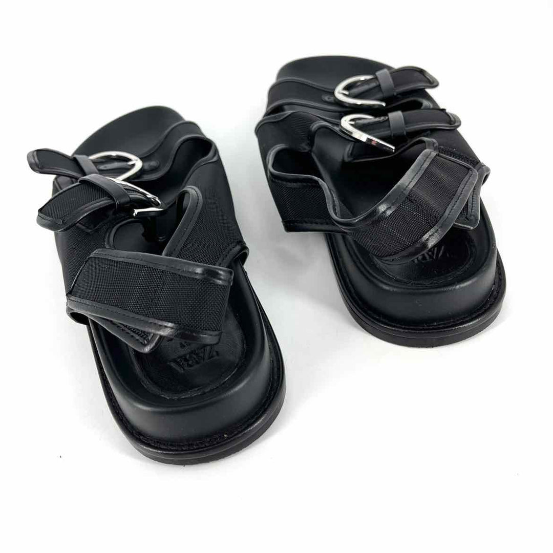 Shoe Size 41 ZARA Black Faux Leather Sandals