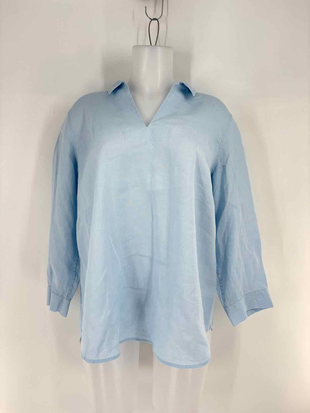 Size L J JILL Blue Print Shirt