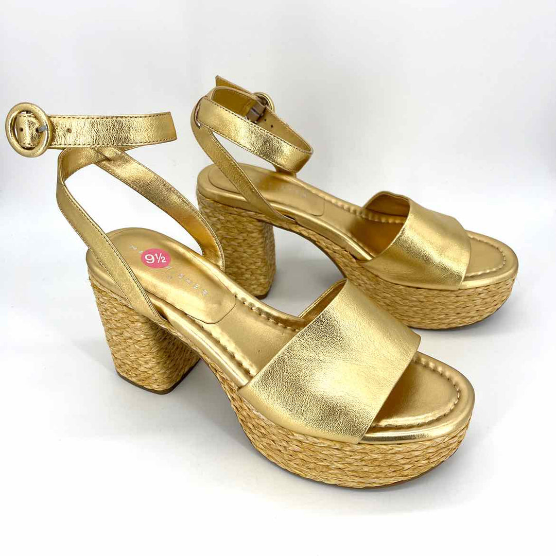 Shoe Size 9.5 MARC FISHER Gold Leather Sandals
