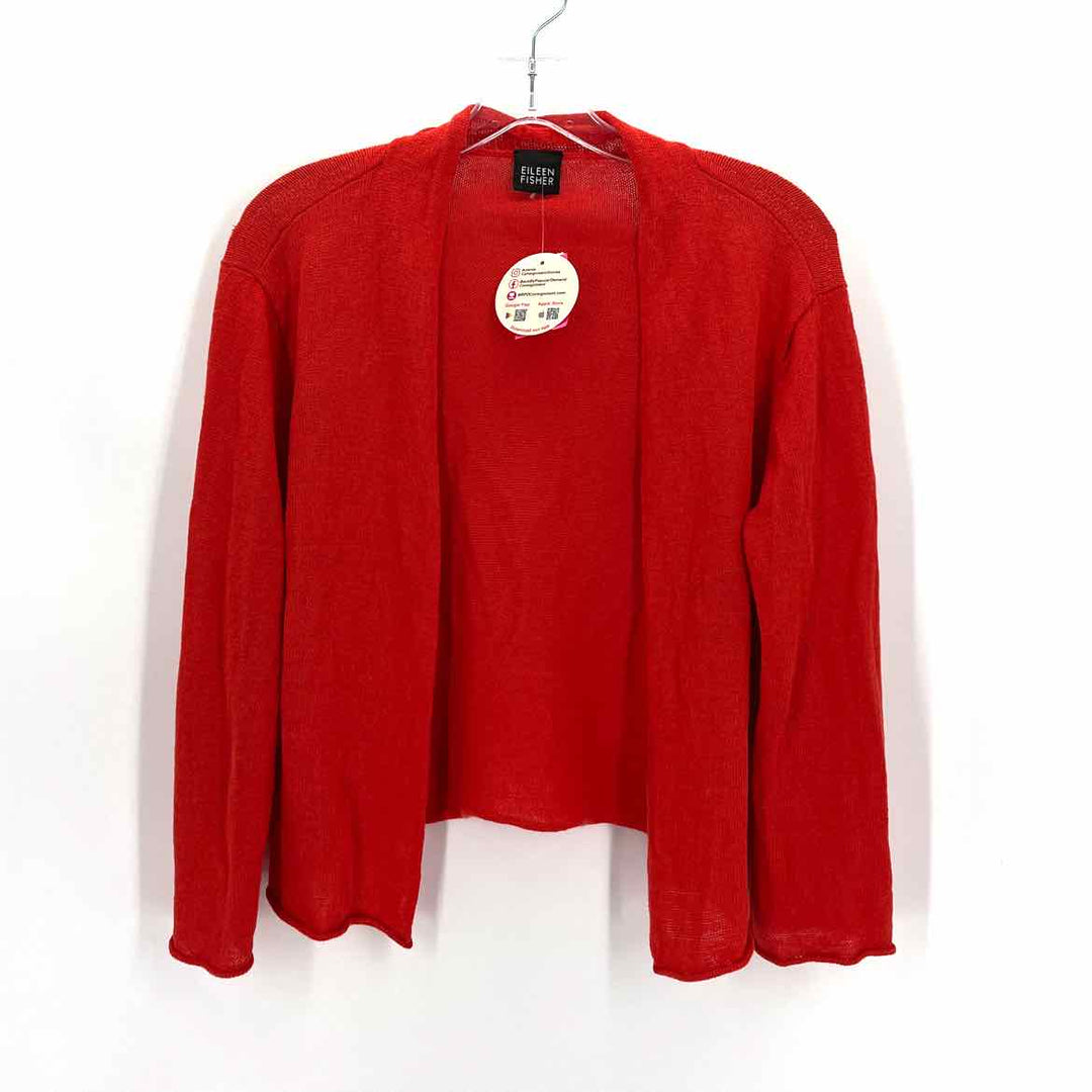 Size S/M Eileen Fisher Red Knit Cardigan
