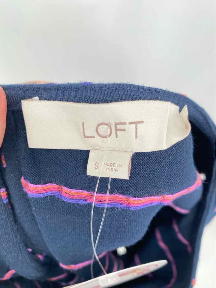 Size S LOFT Navy Print Dress