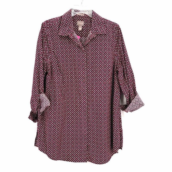 Size 2 Chico's Burgundy Shirt