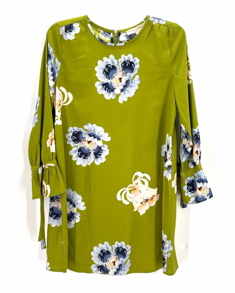 Size S LOFT Green Print Dress