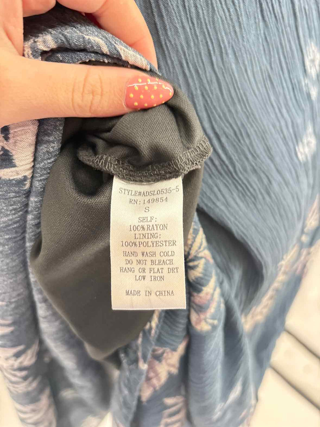 Size S Blue Print Dress
