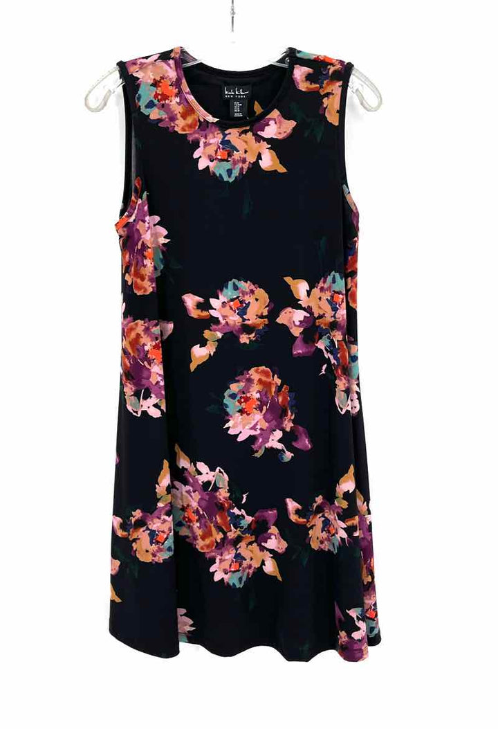 Size M NICOLE MILLER Black Print Dress