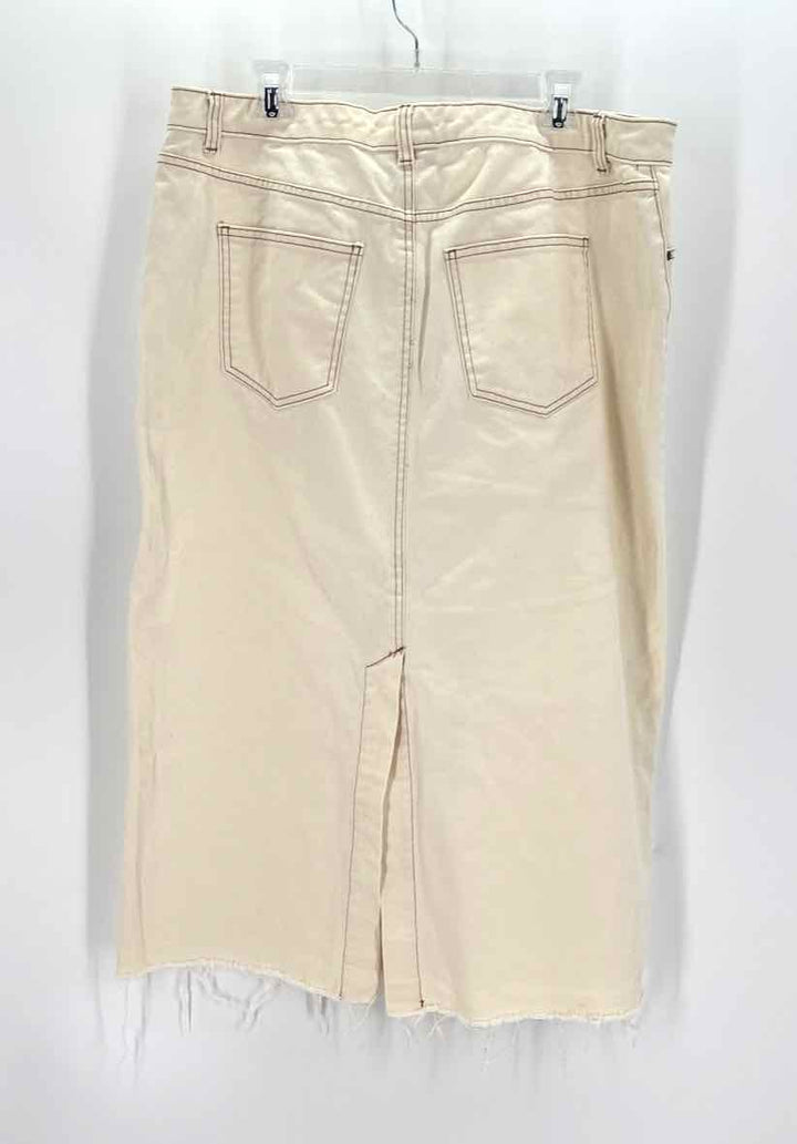 Size 17 Cream Denim Skirt