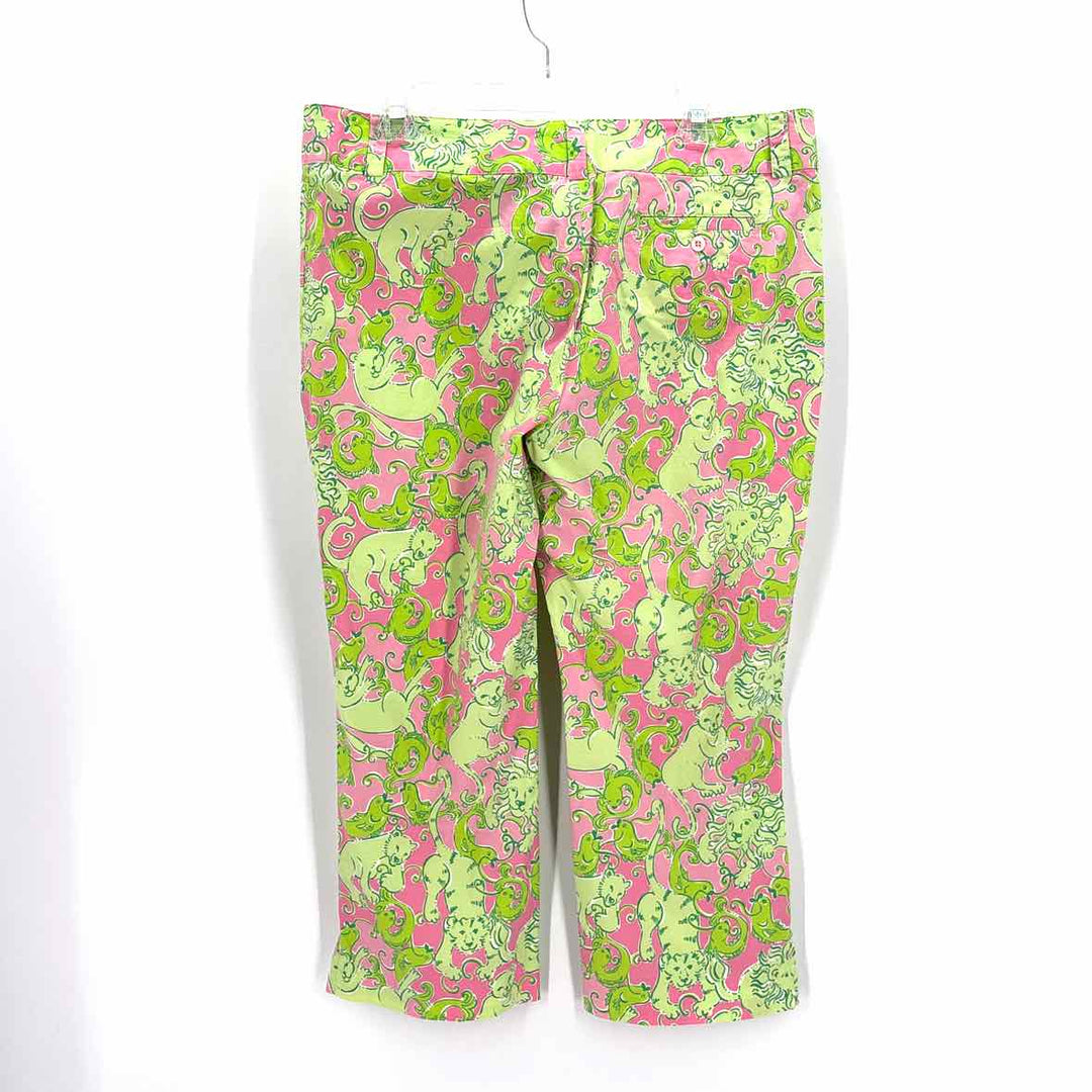 Size 12 Lilly Pulitzer Green Print Pants