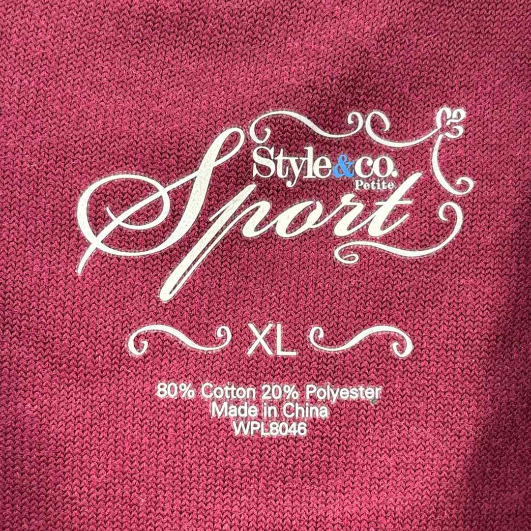 Size XL Style & Co Burgundy Velour Jacket