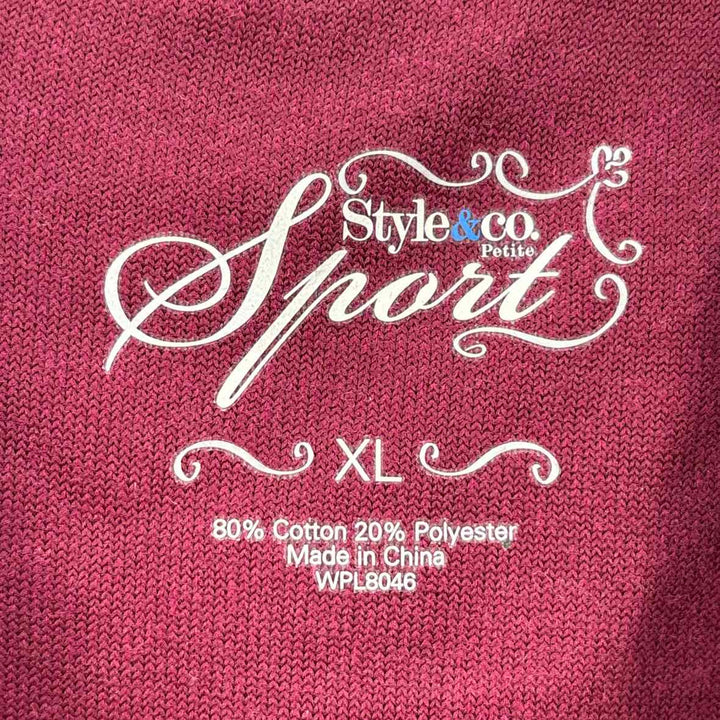 Size XL Style & Co Burgundy Velour Jacket