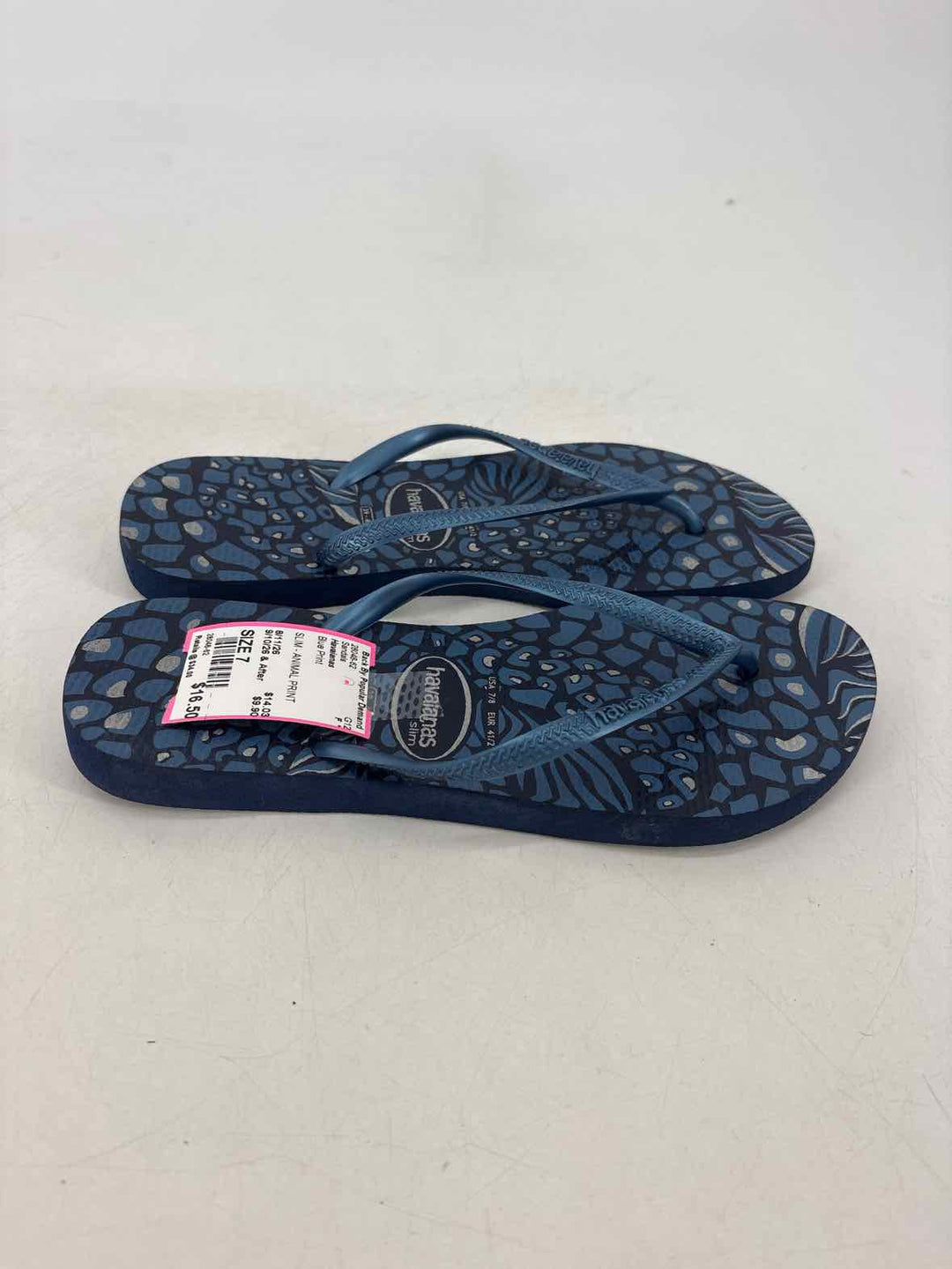Shoe Size 7 Havaianas Blue Print Sandals