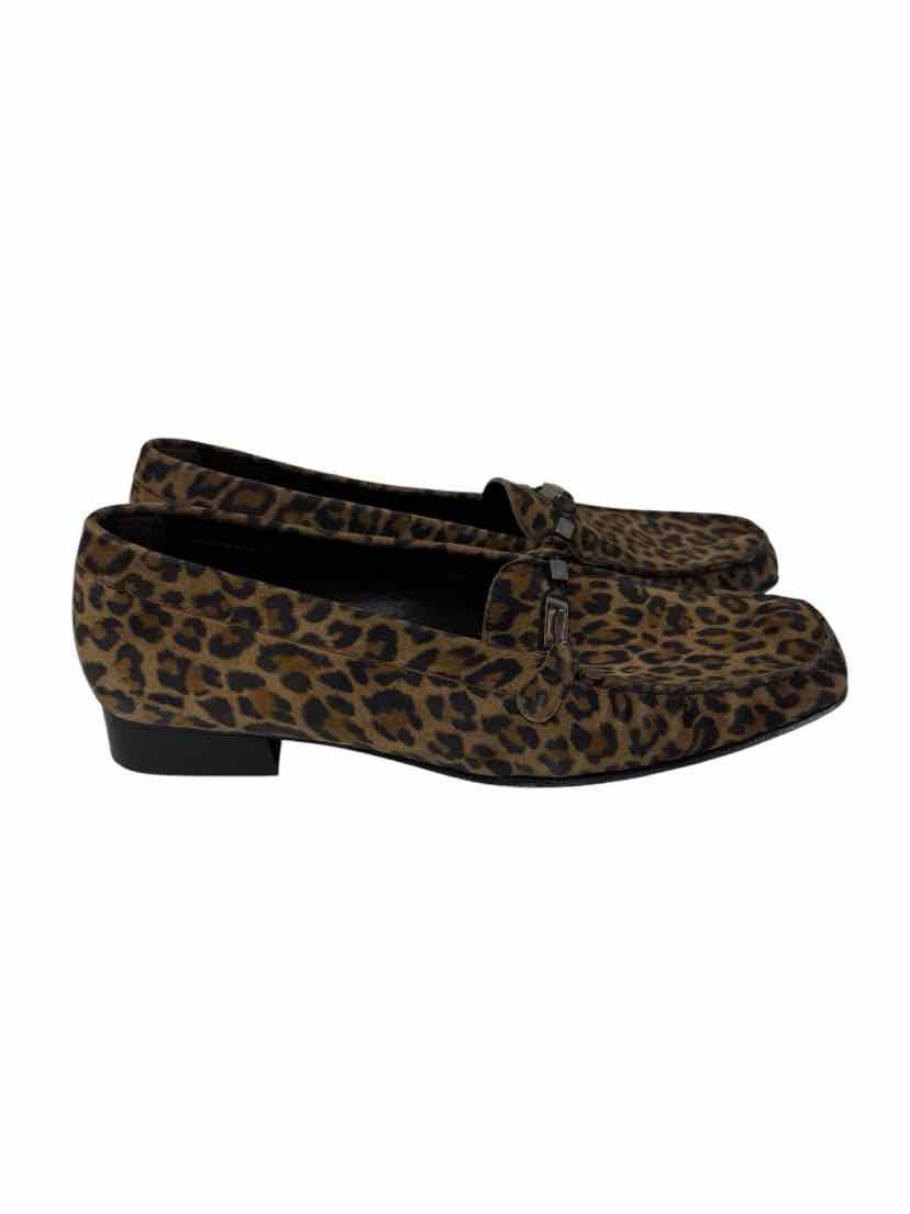 Shoe Size 10 Stuart Weitzman Brown Print Flats
