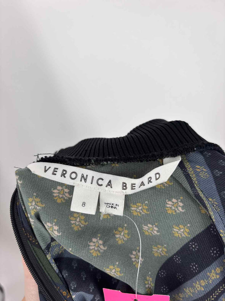 Size 8 VERONICA BEARD Navy Print Shirt