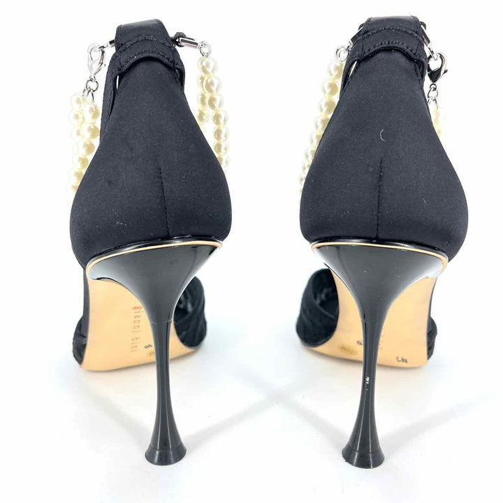 Shoe Size 10 Gianni Bini Black Mesh Rhinestone Heels