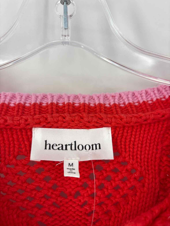 Size M HEARTLOOM Red Knit Cardigan