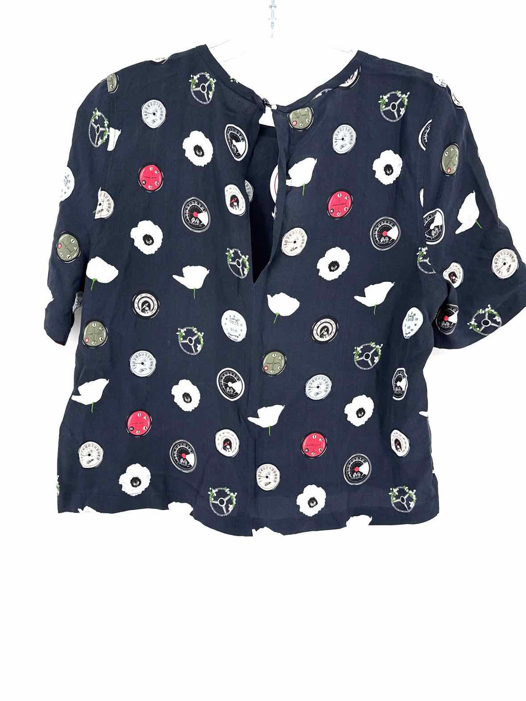 Size XS EQUIPMENT Navy Print Shirt