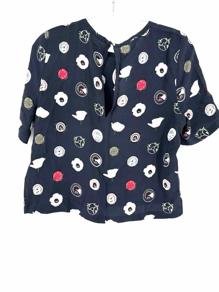 Size XS EQUIPMENT Navy Print Shirt
